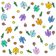 seamless pattern with monsters