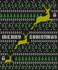 Awesome Christmas ugly sweater design, knit sweater pattern, print-ready vector file
