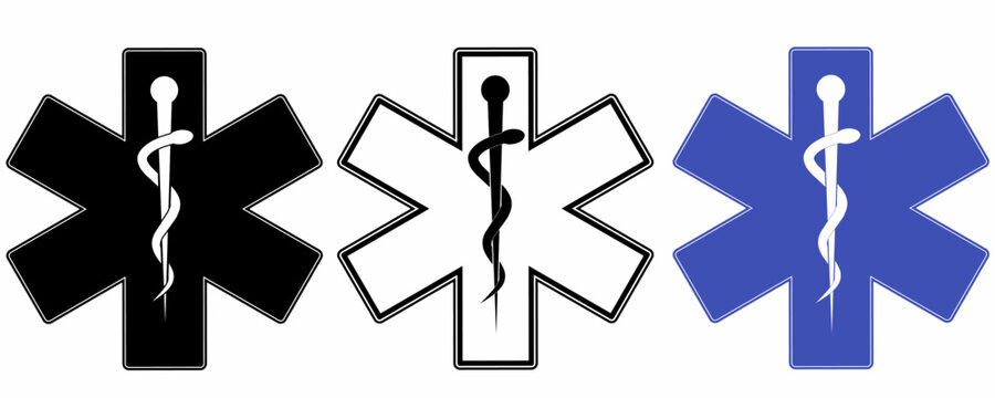 medical symbol set isolated on white background