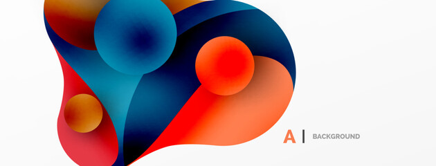 Geometric round shapes and circles abstract background. Wallpaper for concept of AI technology, blockchain, communication, 5G, science, business