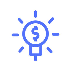 Bulb Business Dollar Finance Idea Light Icon