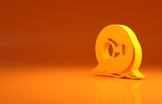 Yellow Boxing Glove Icon Isolated On Orange Background. Minimalism Concept. 3d Illustration 3D Render