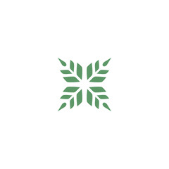 geometric leaves logo icon vector template