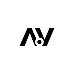 letter AV initial with key logo icon vector template - obrazy, fototapety, plakaty