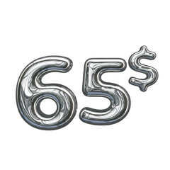 Silver pricing 3D number 65 dollar 
