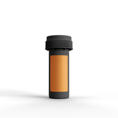 Pill Plastic Bottle with Label 3D Rendering