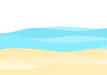 cartoon style Sandy beach. Sea. Ocean surf isolate on transparent background. © Chanakarn