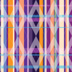 Seamless checkered violet-orange pattern with rhombus. Vector eps 10
