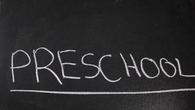 preschool lettering on blackboard