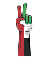 UAE flag in hand victory
