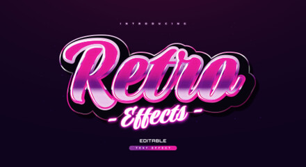 Colorful 3D 80s Retro Text Effect with Glowing Neon Effect