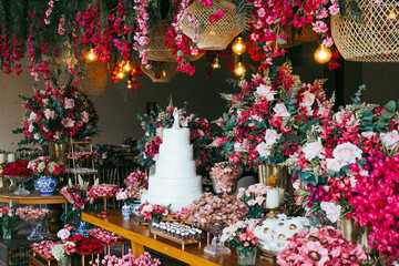 wedding cake with flowers
