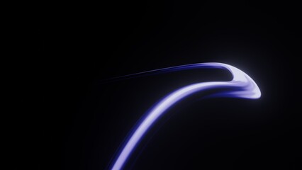 3d render motion line of speed and power or light trails. High-speed light with curve movement beam. 5G Technology fast and futuristic background. Abstract motion blur.