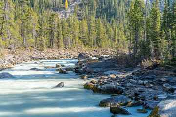River running through Golden in British Columbia Canada
