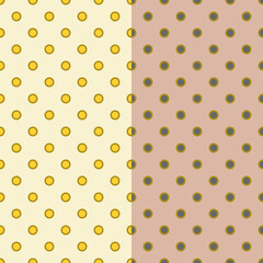 Seamless background retro round dot golden outline geometry