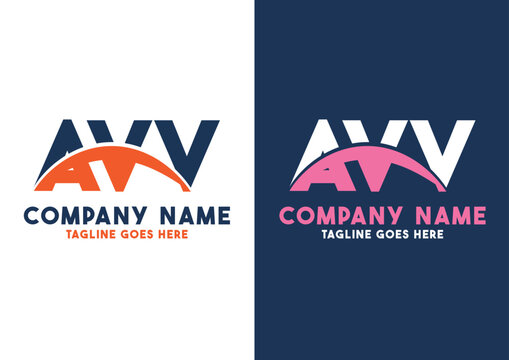 Letter AVV logo design vector template, AVV logo