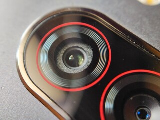 Smartphone camera. Mobile phone's camera lens.
