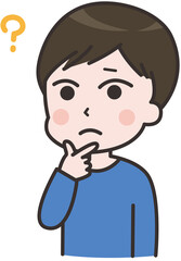 考える男性のイラスト