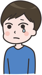 悲しむ男性のイラスト