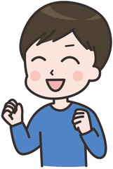 Obraz premium 喜ぶ男性のイラスト