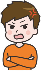 怒る男性のイラスト