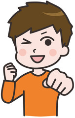 やる気のある男性のイラスト