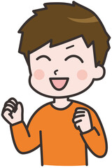 喜ぶ男性のイラスト