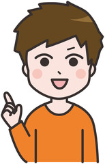  指差しする男性のイラスト