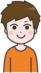  正面を向く男性のイラスト