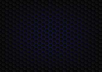 Abstract dark light metallic hexagon mesh pattern on black design modern futuristic background vector illustration.