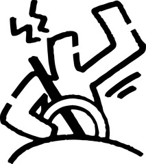 あおり運転をする棒人間