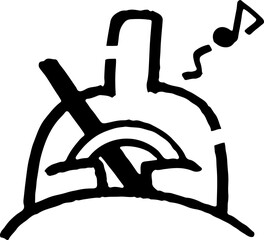 楽しくドライブする棒人間。手描きのベクターデータ。