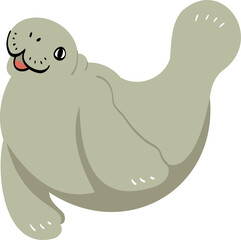 Manatee Illustration.