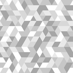 Geometric pattern with light gray and white triangles. Geometric modern ornament. Seamless abstract background