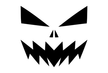 Halloween monster face silhouette character illustration.	