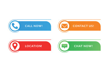 Contact us button. call now, Contact us, location and chat now buttons.
