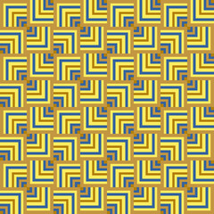 Seamless background image of spiral geometry golden yellow square line