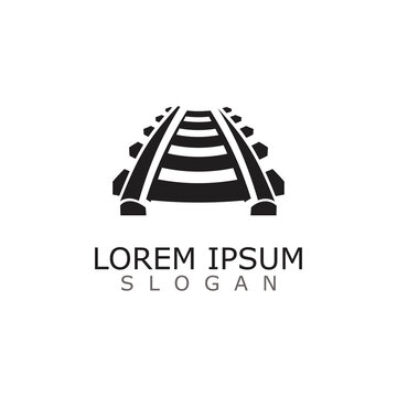 Train Track logo image railroad design template icon vector