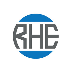 RHE letter logo design on white background. RHE creative initials circle logo concept. RHE letter design.