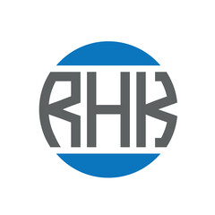 RHK letter logo design on white background. RHK creative initials circle logo concept. RHK letter design.