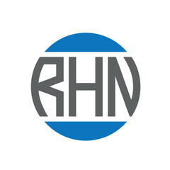 RHN letter logo design on white background. RHN creative initials circle logo concept. RHN letter design.