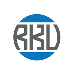 RKU letter logo design on white background. RKU creative initials circle logo concept. RKU letter design.