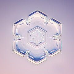 snowflake natural crystal single isolate, transparent abstract photo background