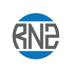 RNZ letter logo design on white background. RNZ creative initials circle logo concept. RNZ letter design.