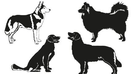 Dog Silhouettes set 4