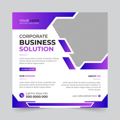 Modern digital marketing agency square social media post, Corporate banner promotion ads sales and Discount banner vector template	