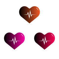 health care logo, heart symbol with health icon set of medical symbols Medical pharmacy Icon Isolated on White Background


