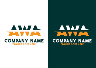 Letter AWA logo design vector template, AWA logo - obrazy, fototapety, plakaty