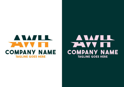 Letter AWH logo design vector template, AWH logo
