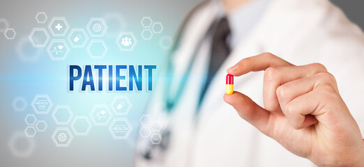 Close-up of a doctor giving you a pill